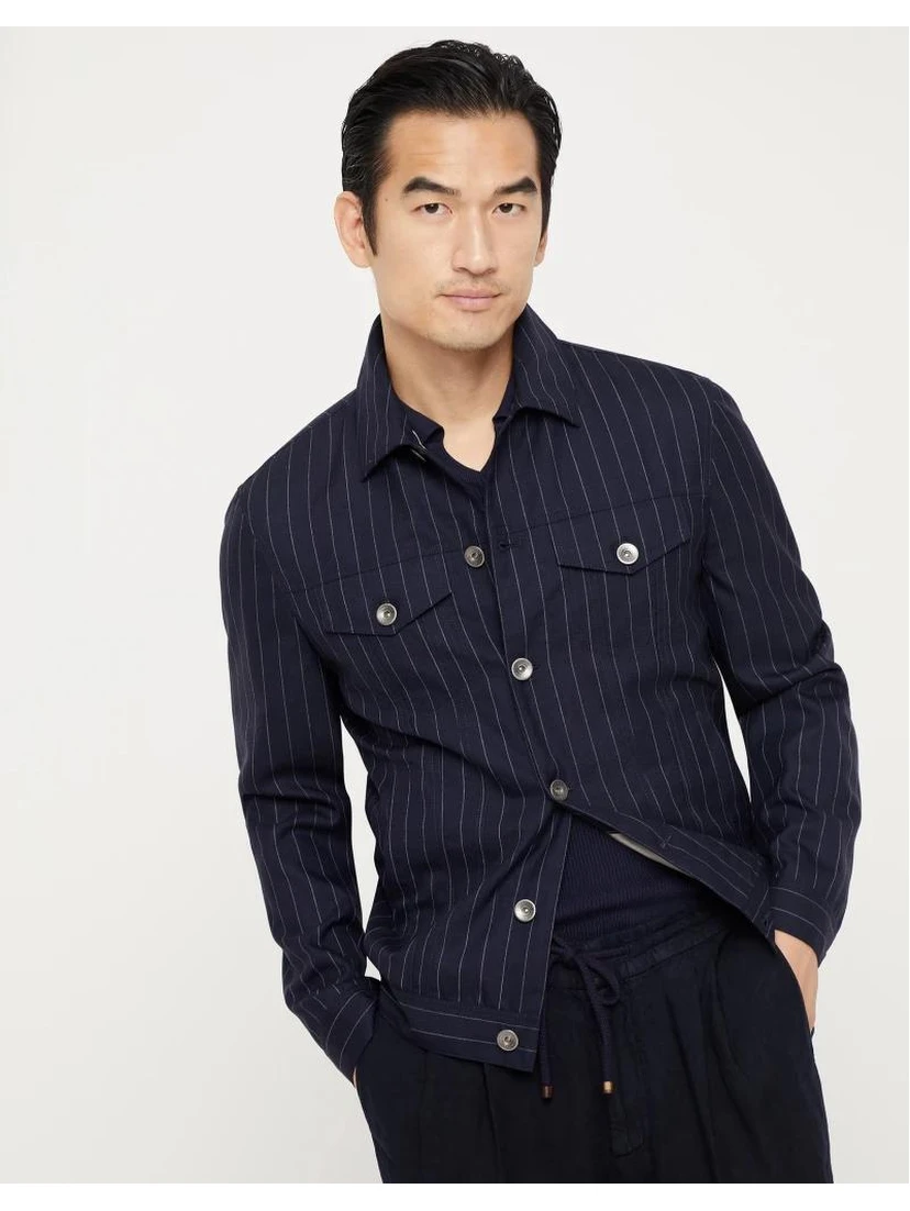 Navy Blue Wool Coat