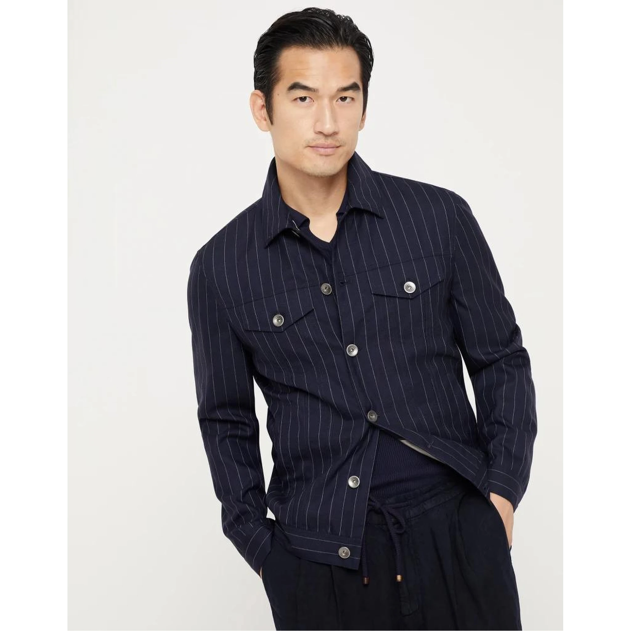 Navy Blue Wool Coat