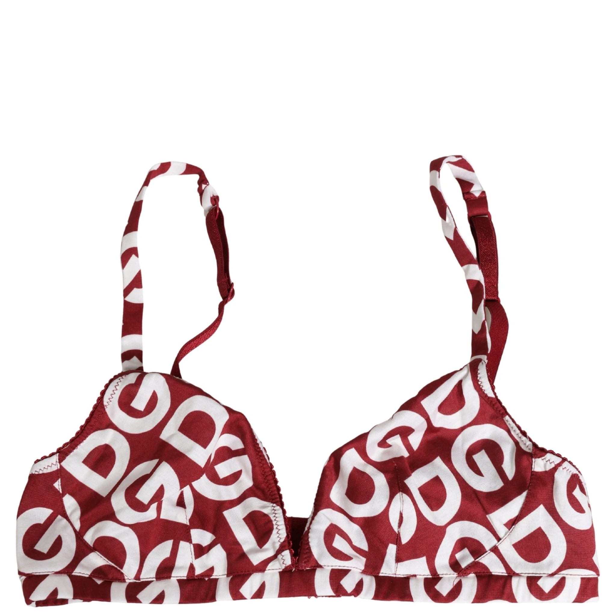Red Logo Monogram Cotton Soft Cup Bra Underwear