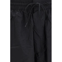 Black Nylon Casual Pants