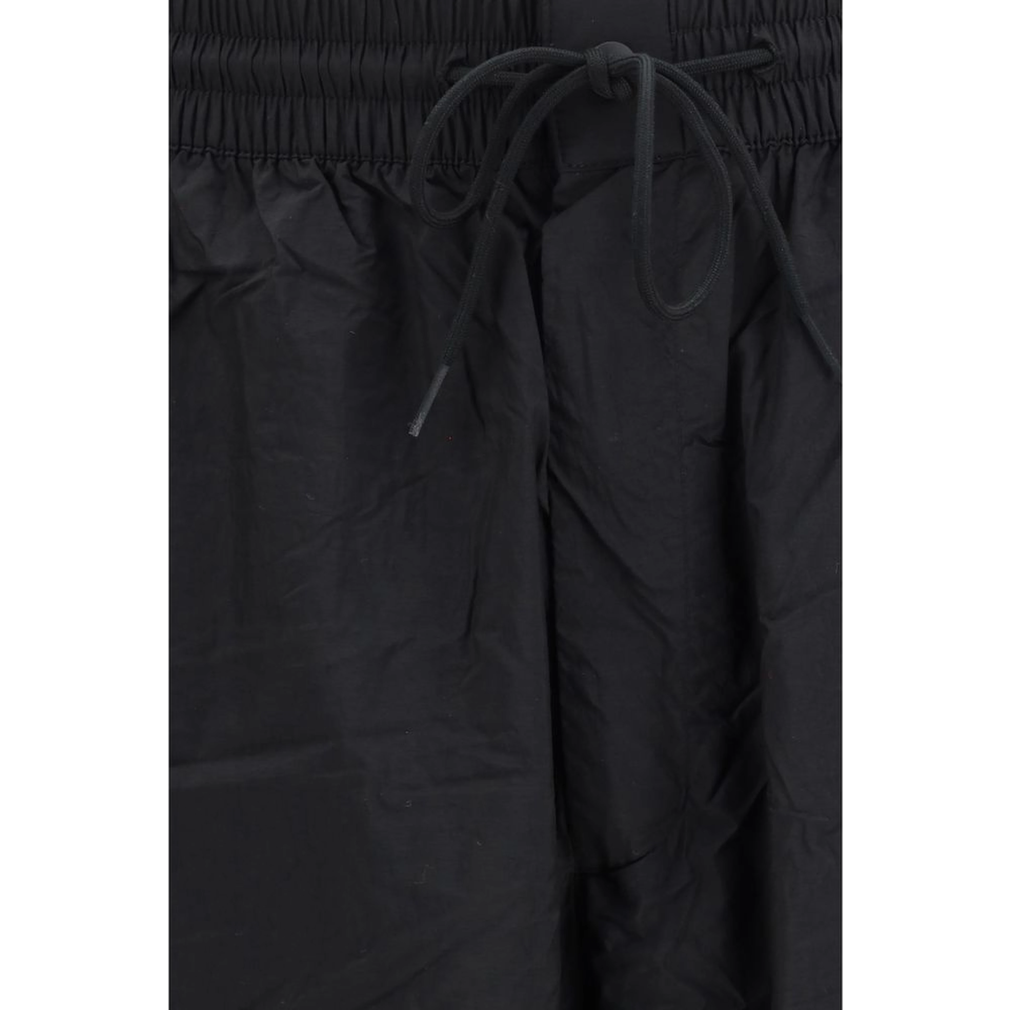 Black Nylon Casual Pants