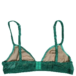 Green Nylon Stretch Soft Cup Brassiere Underwear