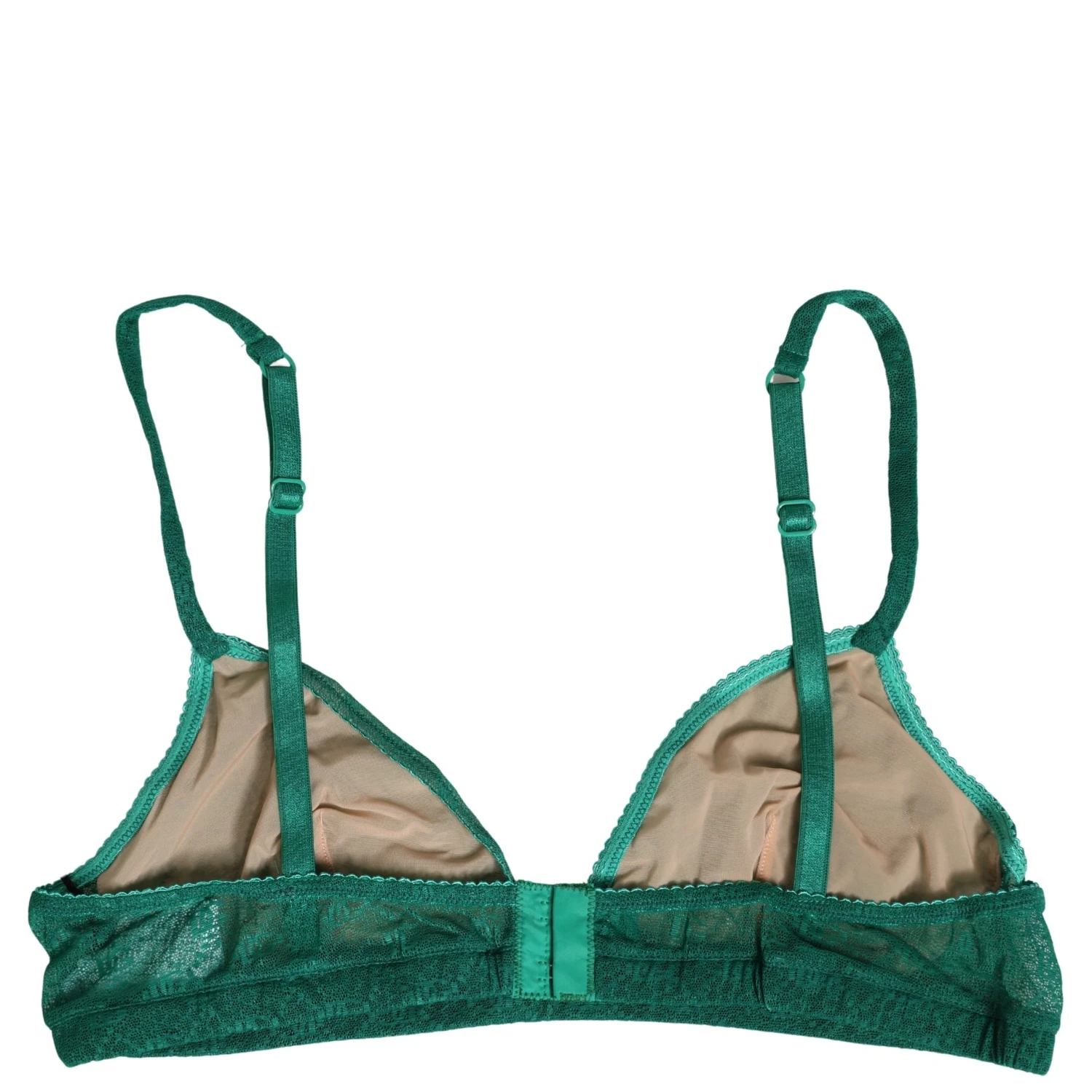 Green Nylon Stretch Soft Cup Brassiere Underwear