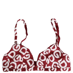 Red Logo Monogram Cotton Soft Cup Bra Underwear
