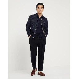 Navy Blue Wool Coat