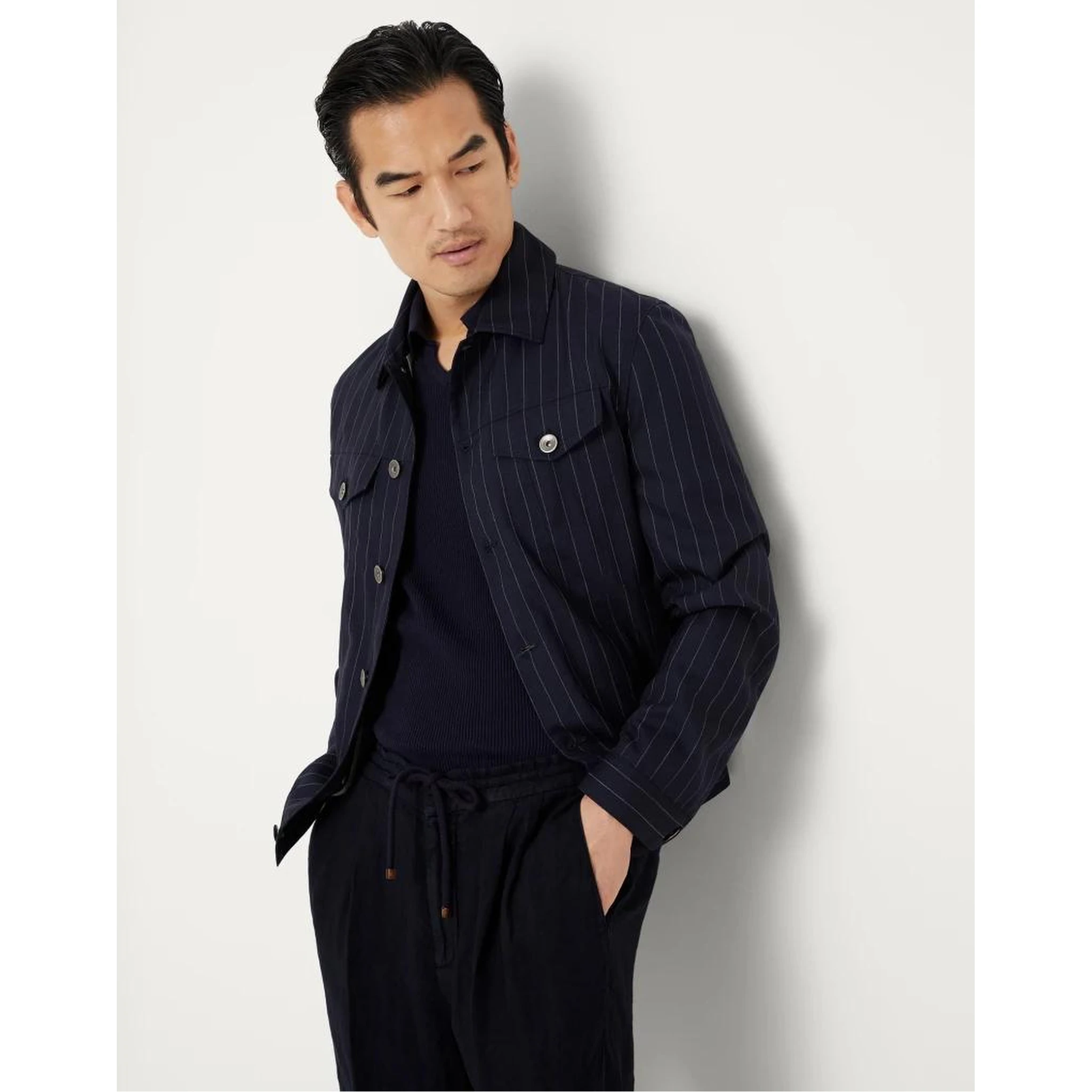 Navy Blue Wool Coat