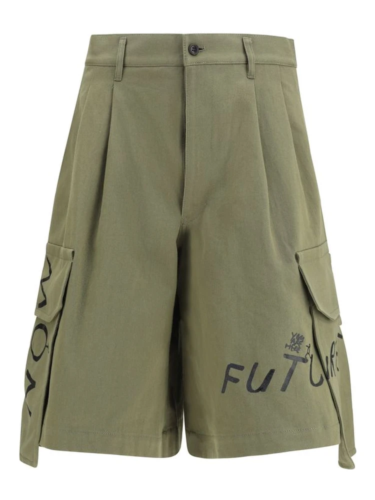 Bicolor Cotton Cargo Shorts