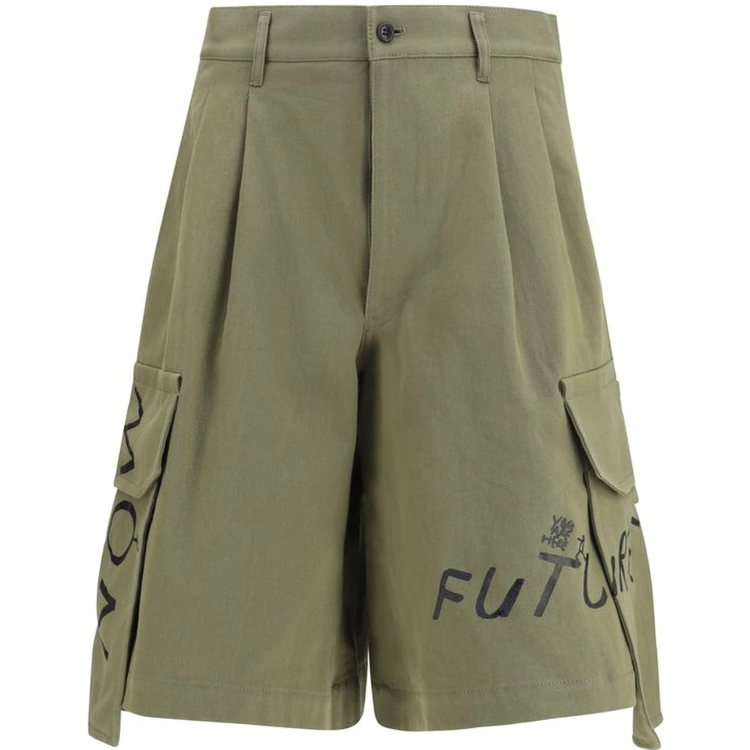Bicolor Cotton Cargo Shorts