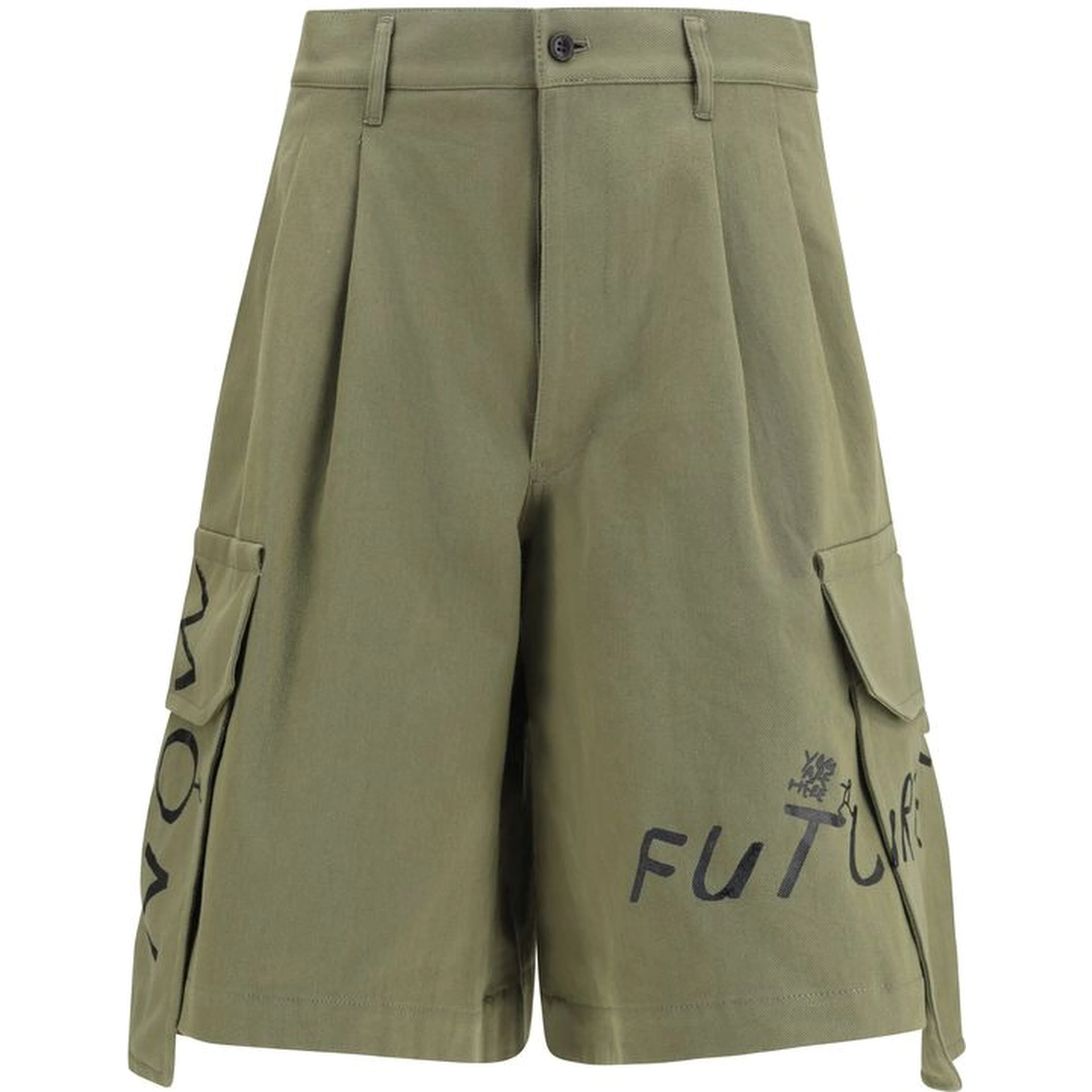 Bicolor Cotton Cargo Shorts