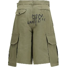 Bicolor Cotton Cargo Shorts