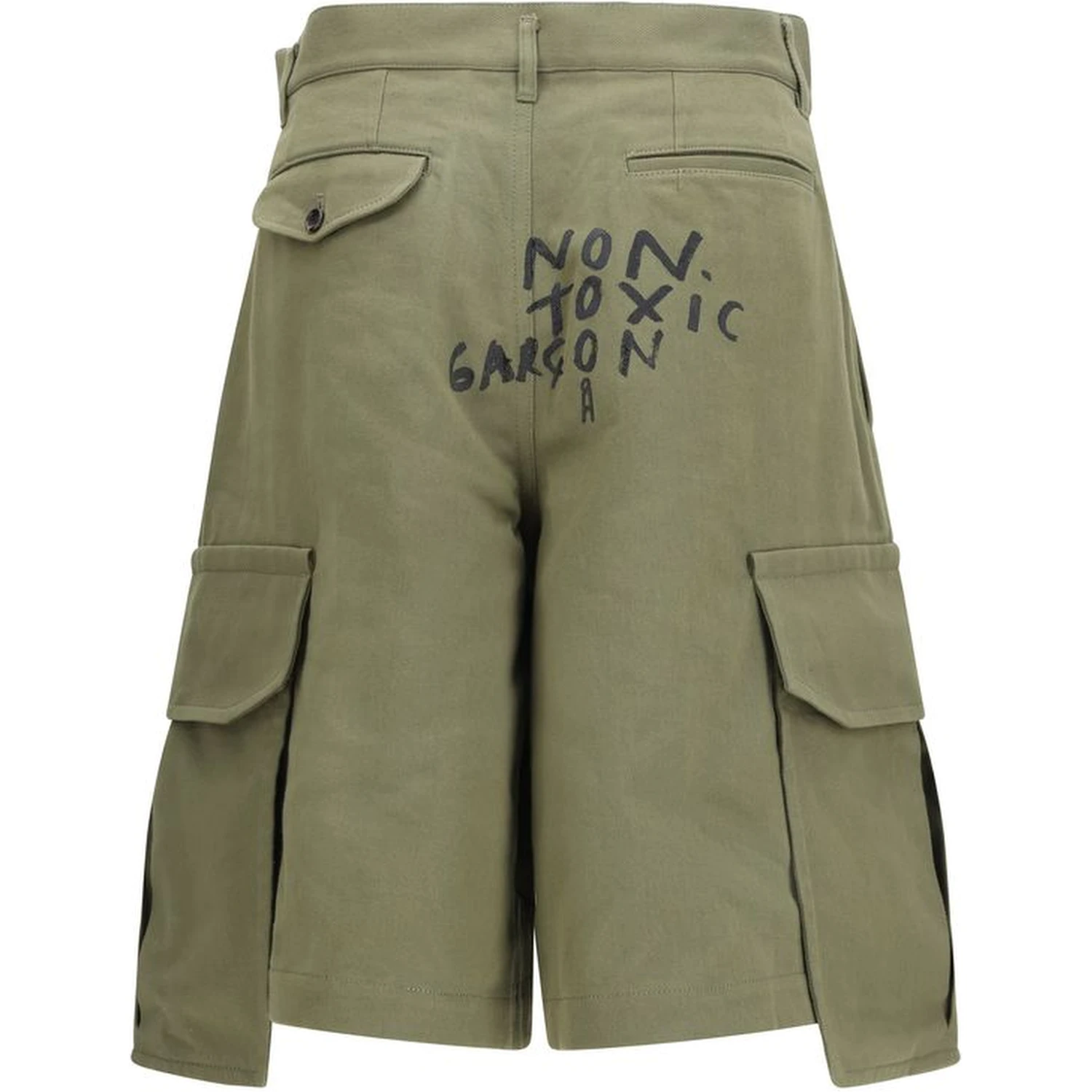 Bicolor Cotton Cargo Shorts