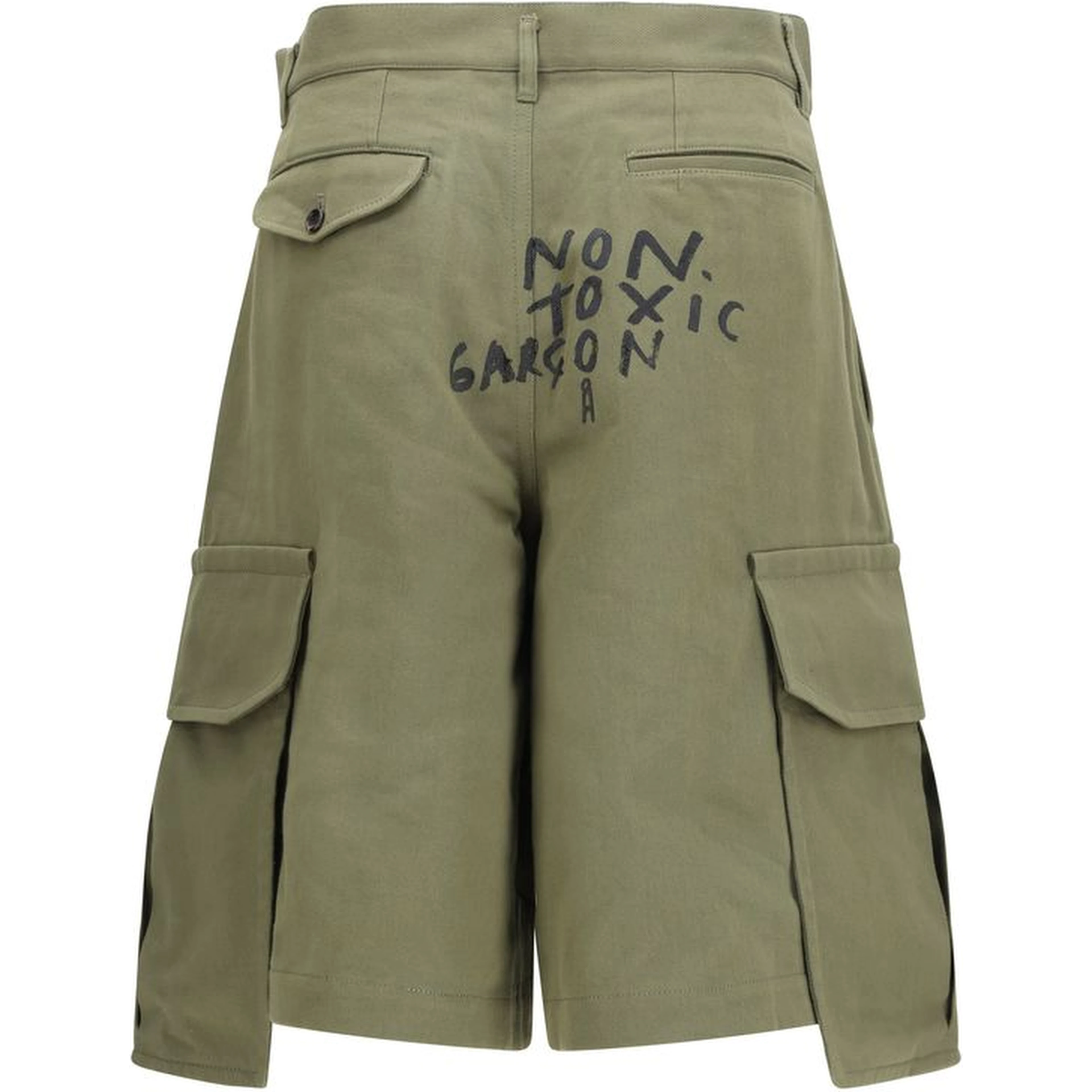 Bicolor Cotton Cargo Shorts