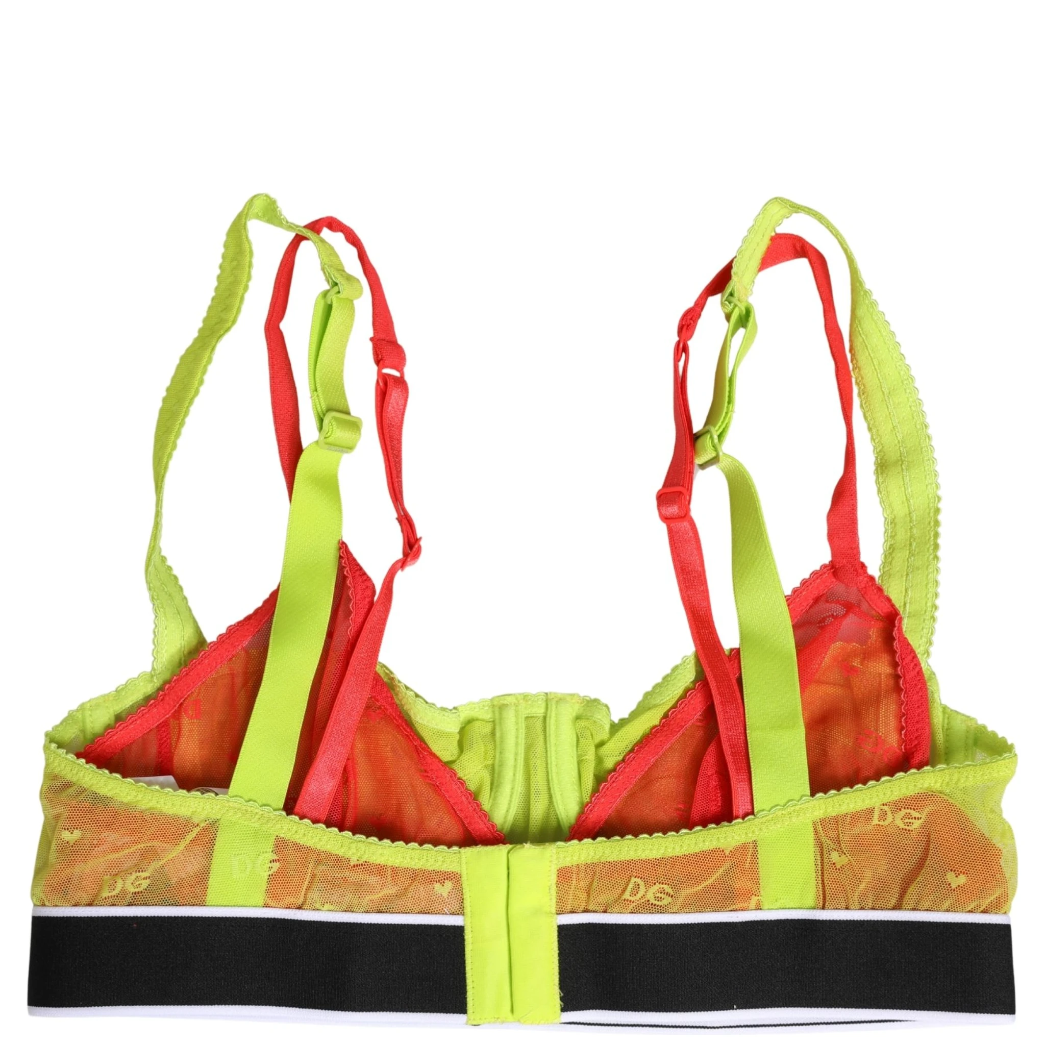 Yellow Nylon Layered Lace Balconnet Bra Underwear