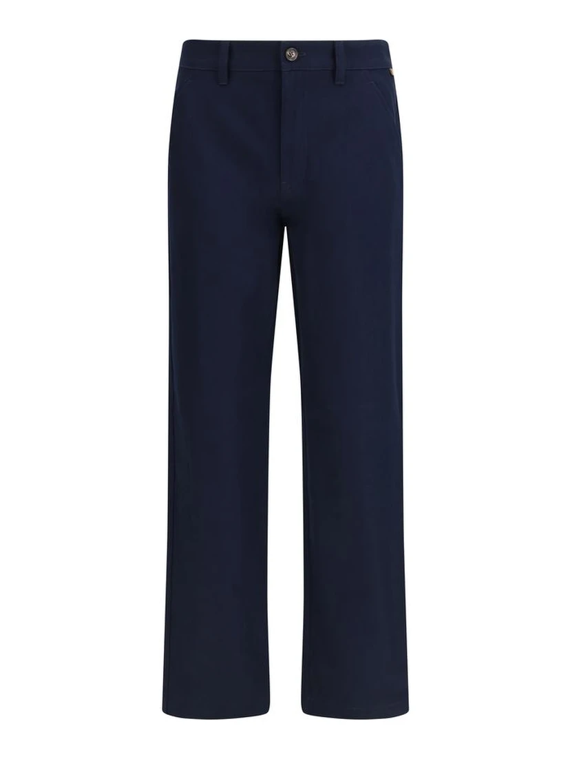 Blue Cotton Chino Pants