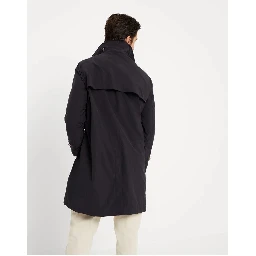 Blue Polyester Trench Coat