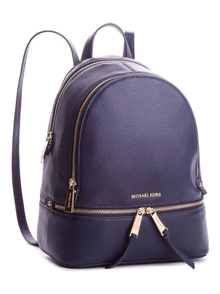 Blue Leather Backpack