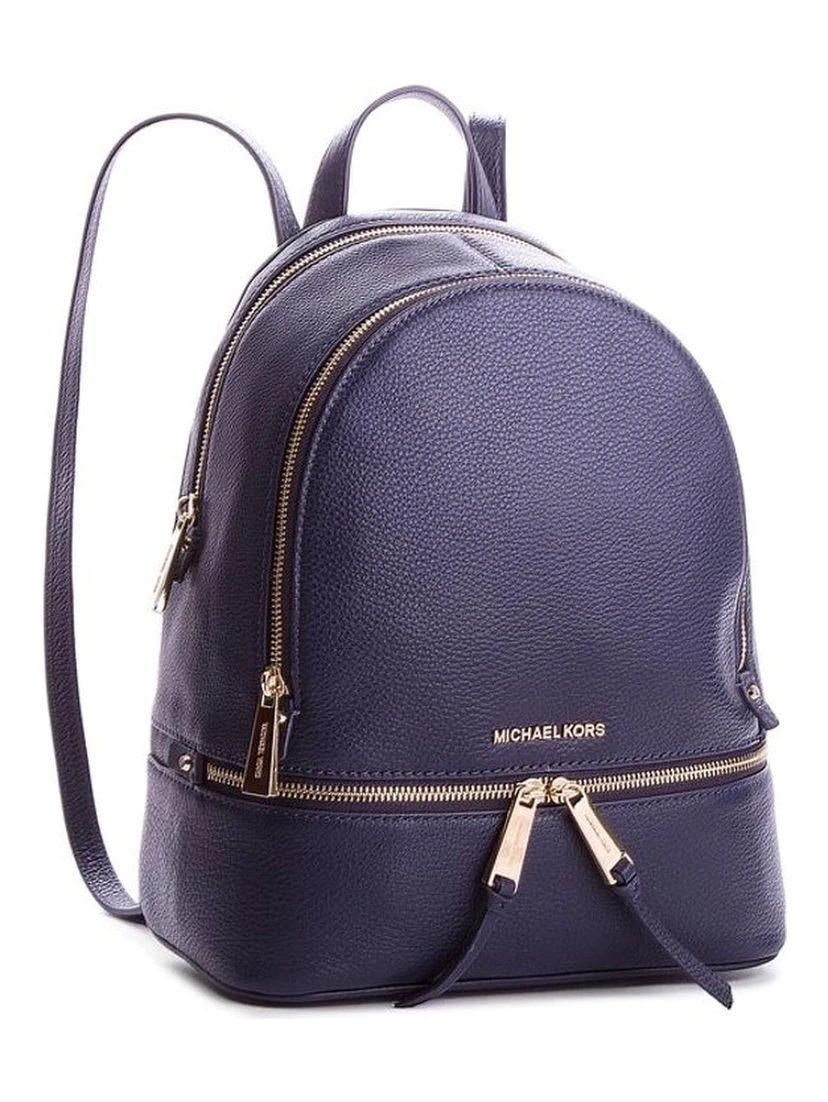 Blue Leather Backpack