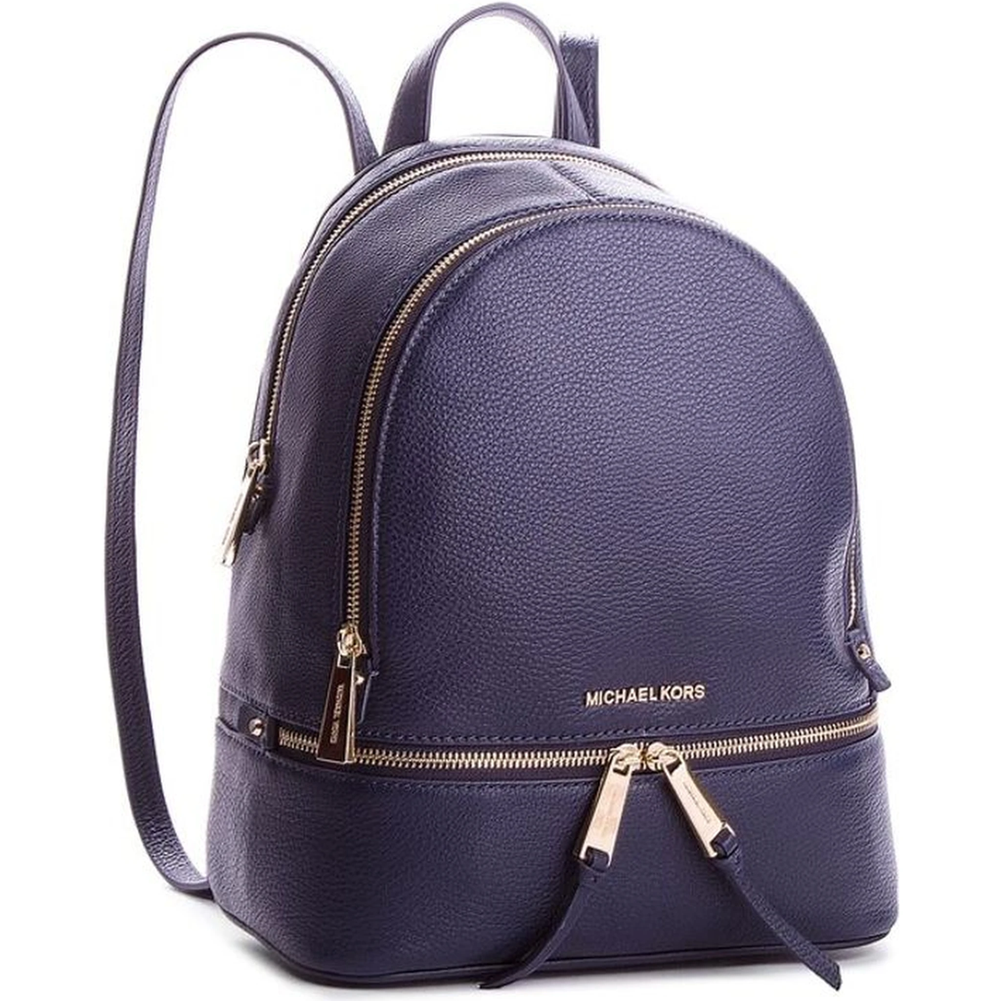 Blue Leather Backpack