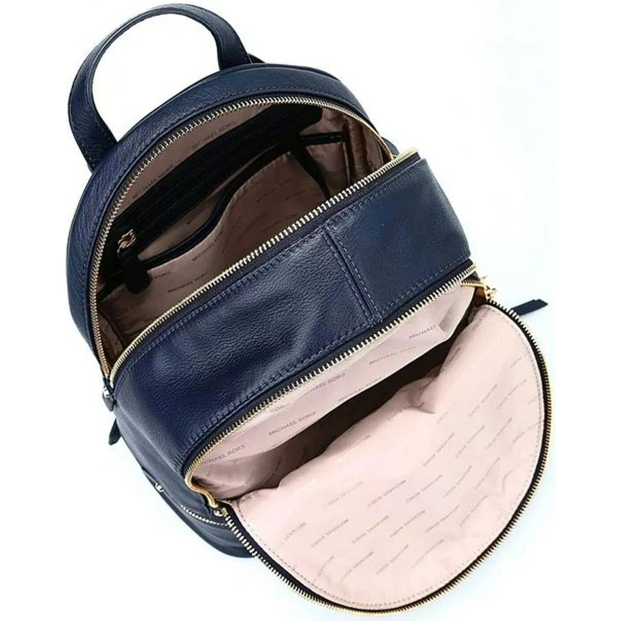Blue Leather Backpack