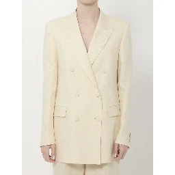 Double-breasted linen jacket