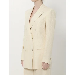 Double-breasted linen jacket