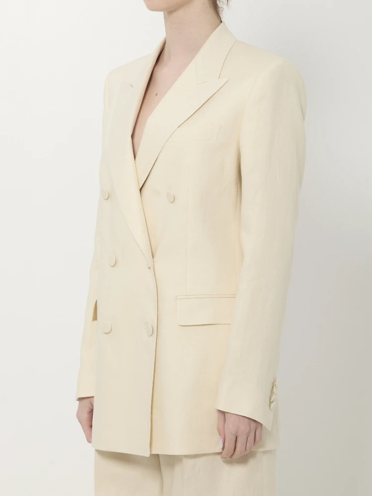 Double-breasted linen jacket alternative