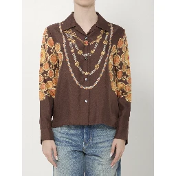 Printed silk twill shirt