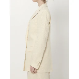 Double-breasted linen jacket