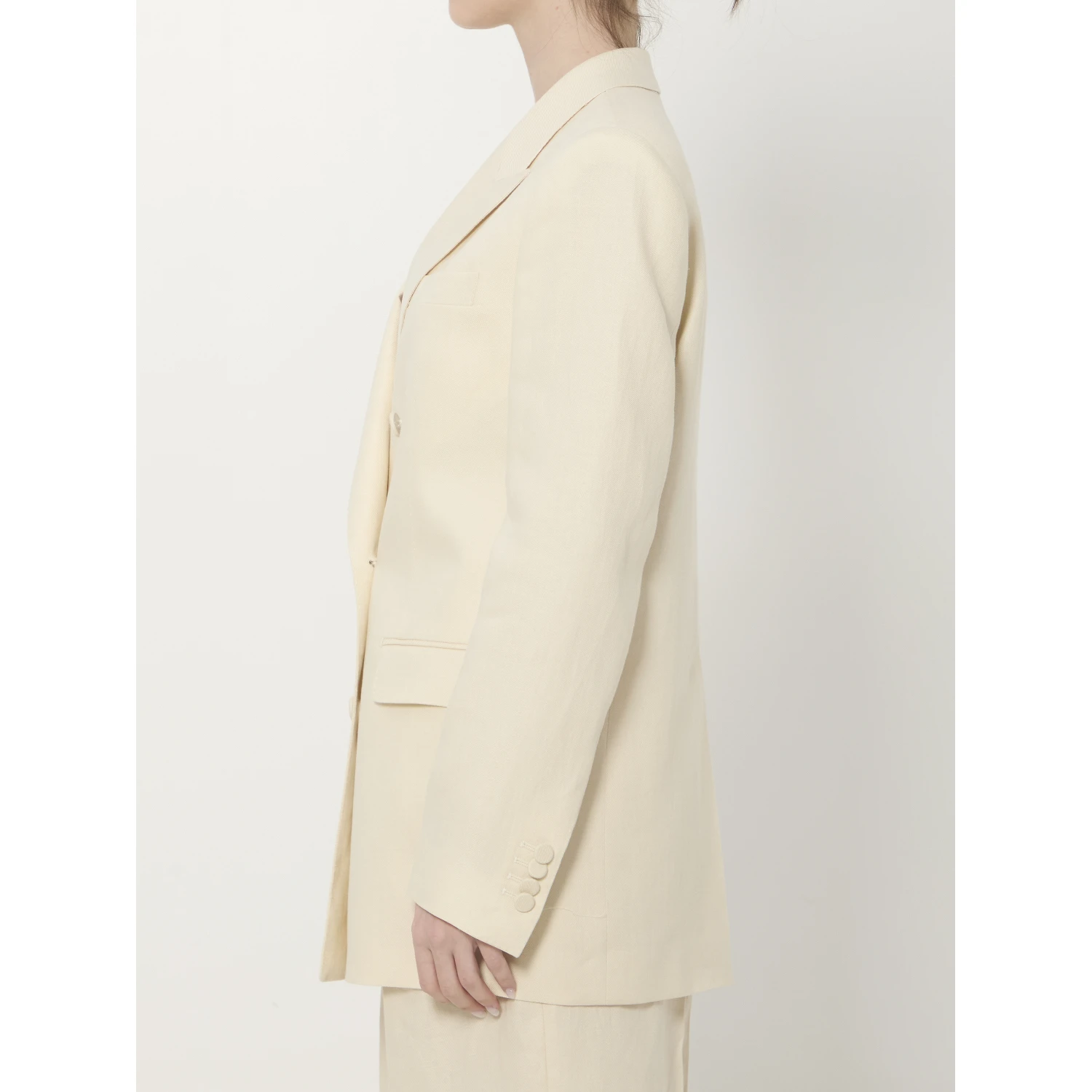 Double-breasted linen jacket