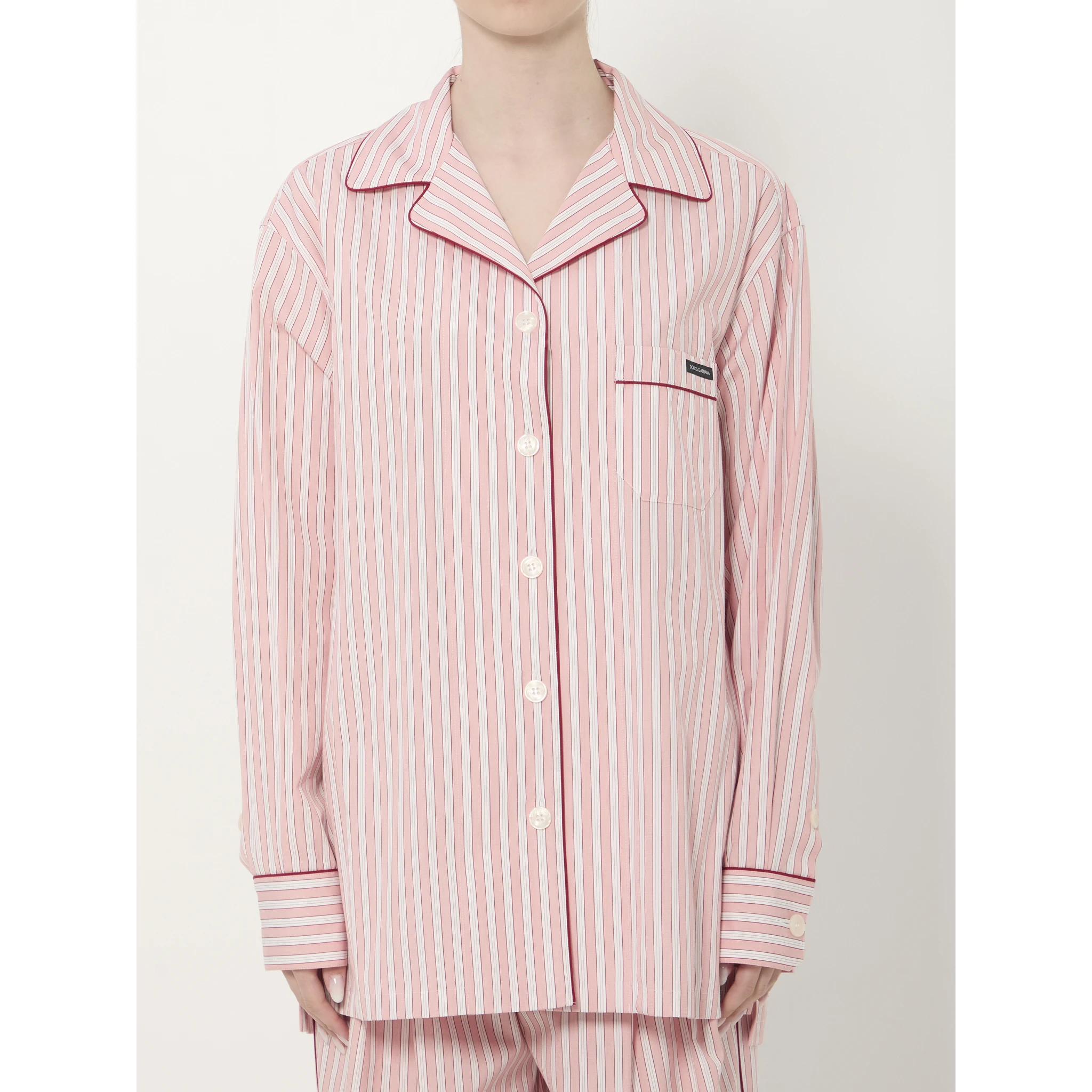 Striped poplin shirt