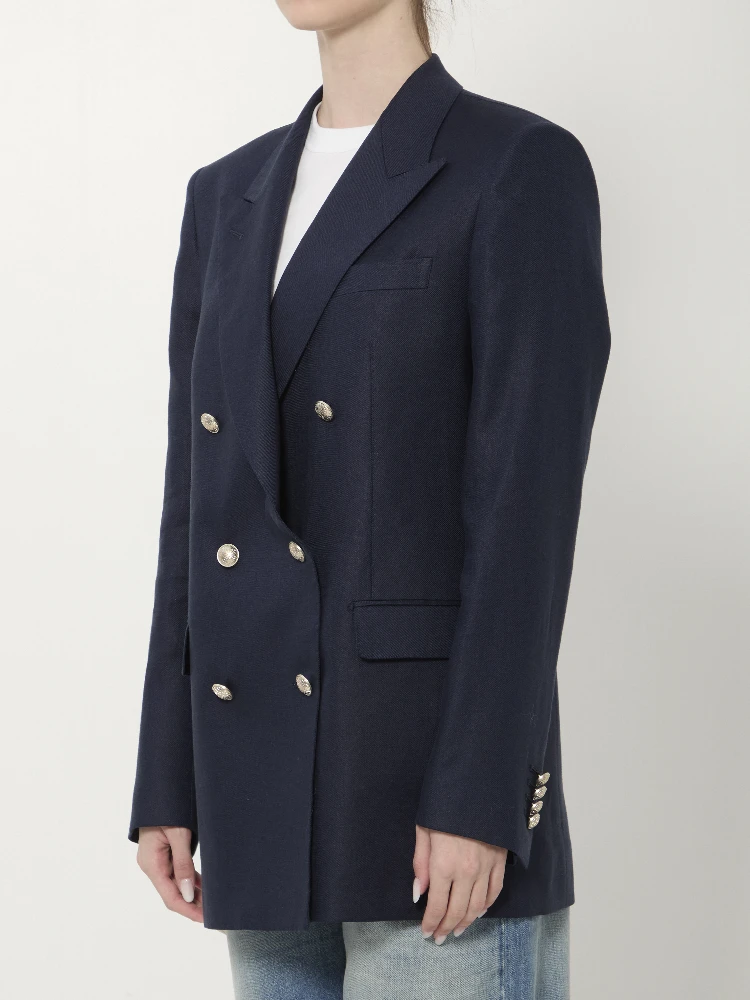 Double-breasted linen jacket alternative