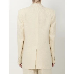 Double-breasted linen jacket