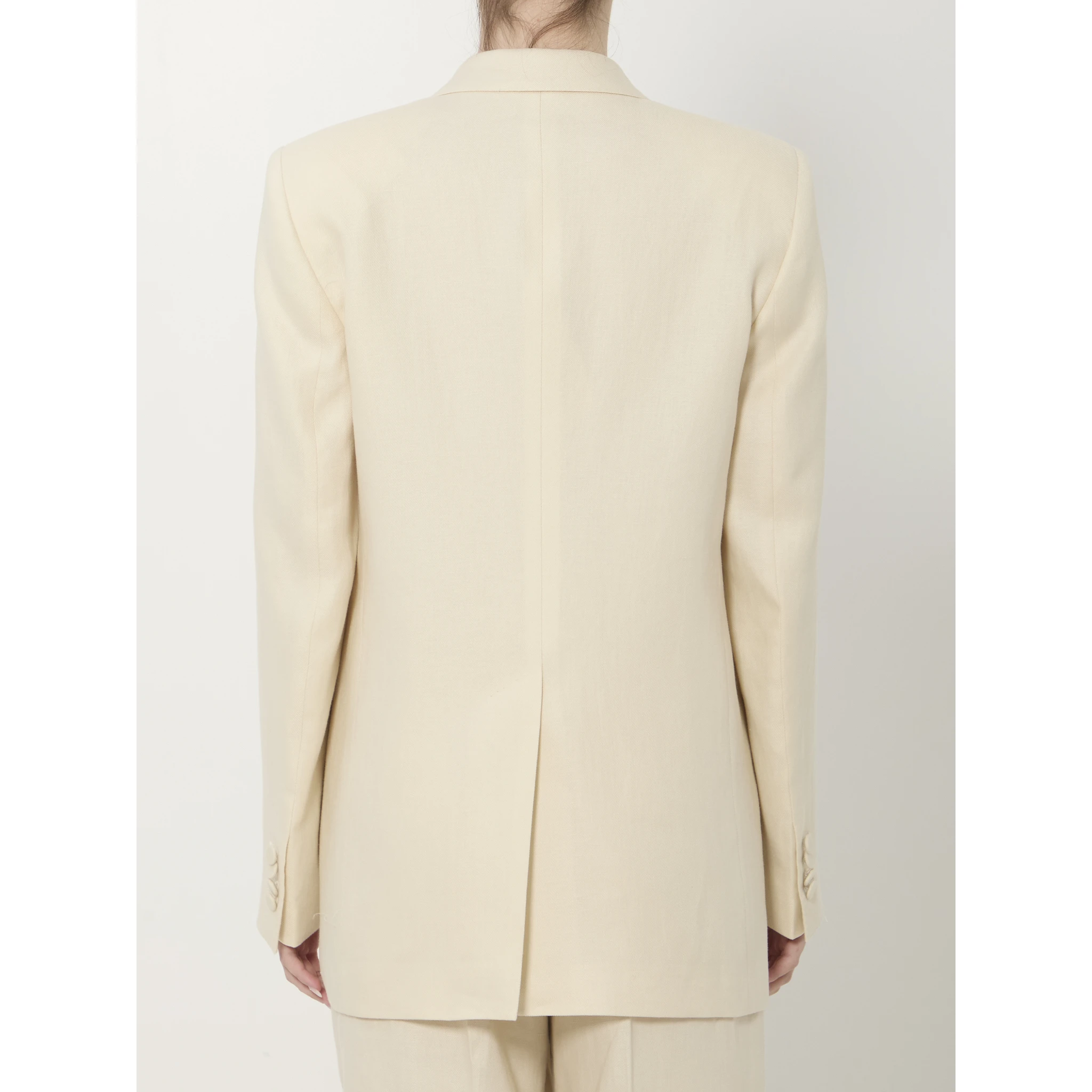 Double-breasted linen jacket