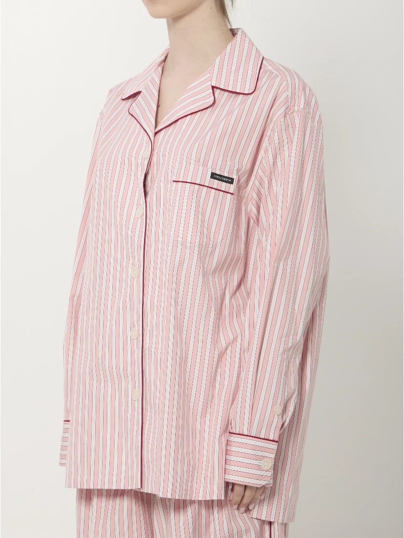 Striped poplin shirt