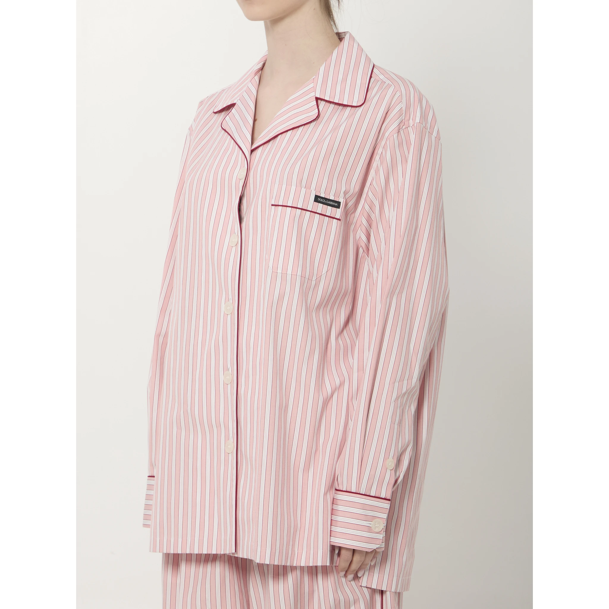 Striped poplin shirt