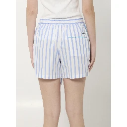 Striped poplin shorts