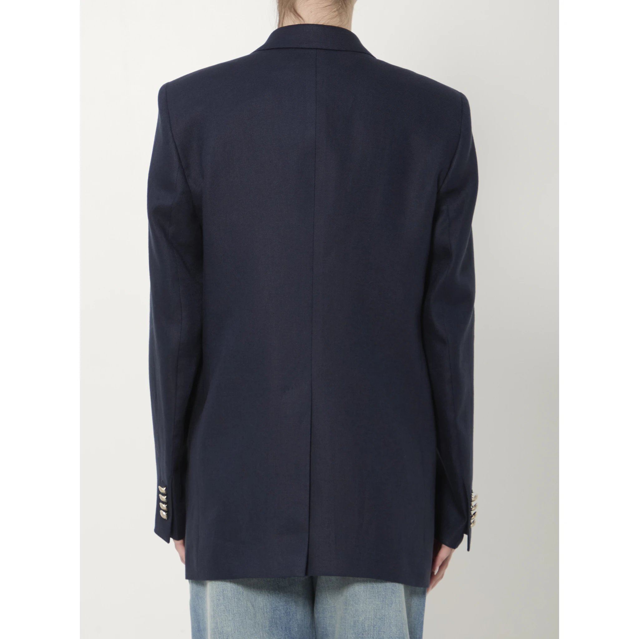Double-breasted linen jacket