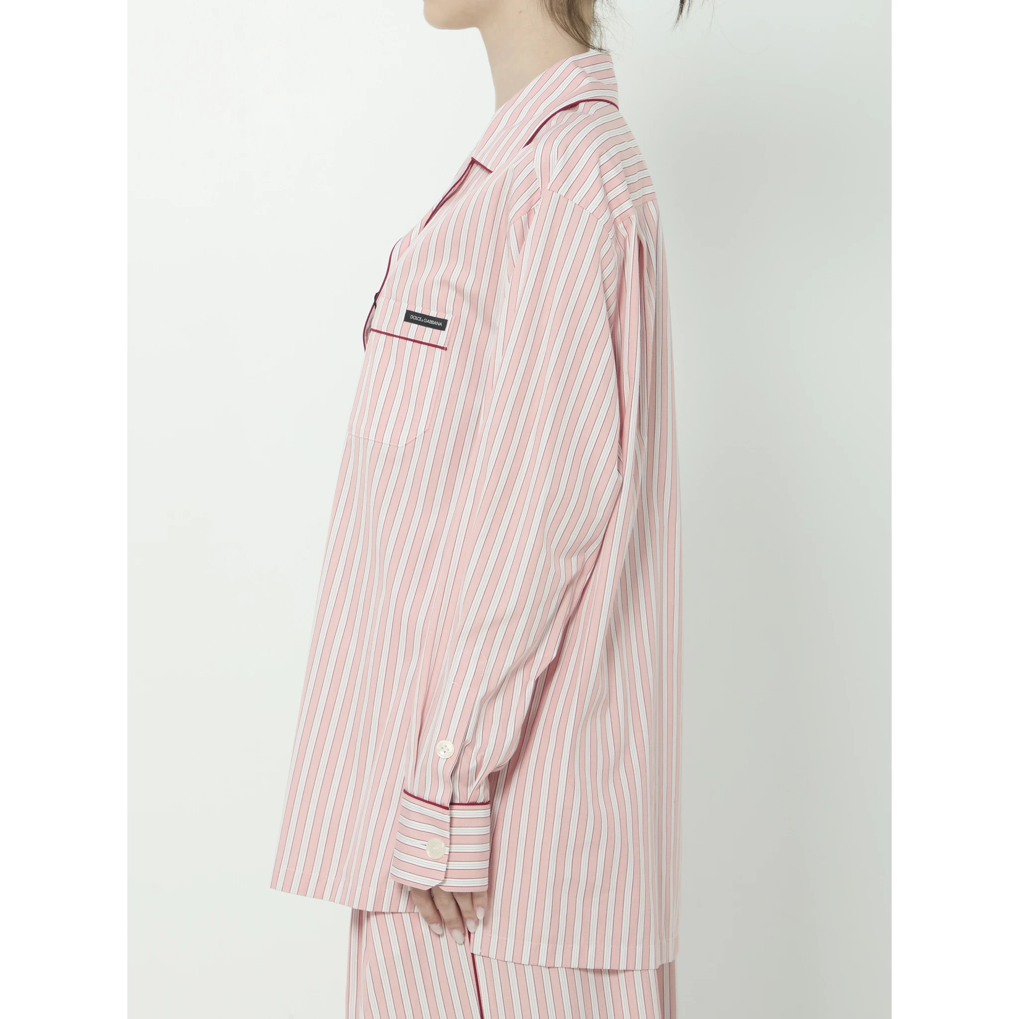 Striped poplin shirt