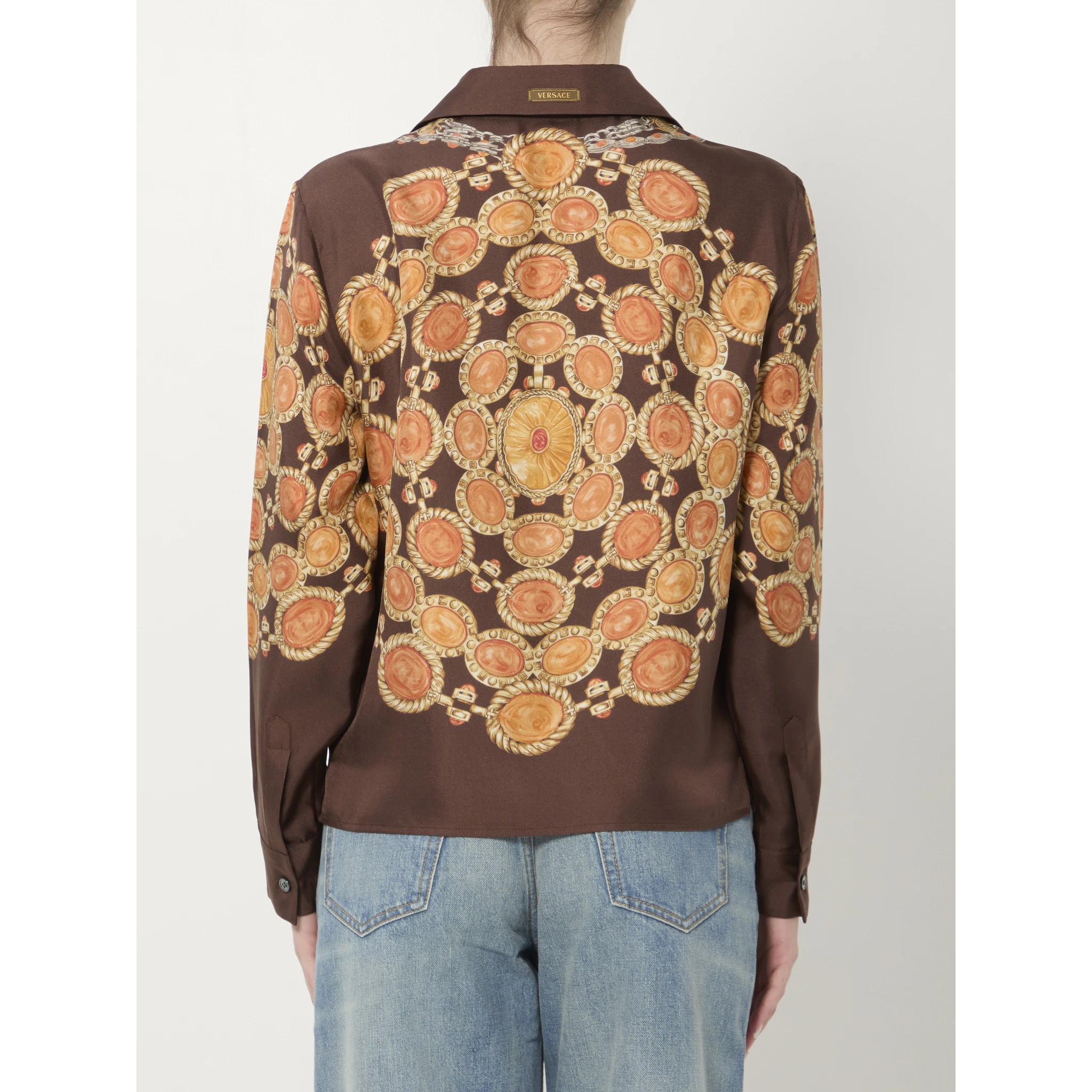 Printed silk twill shirt