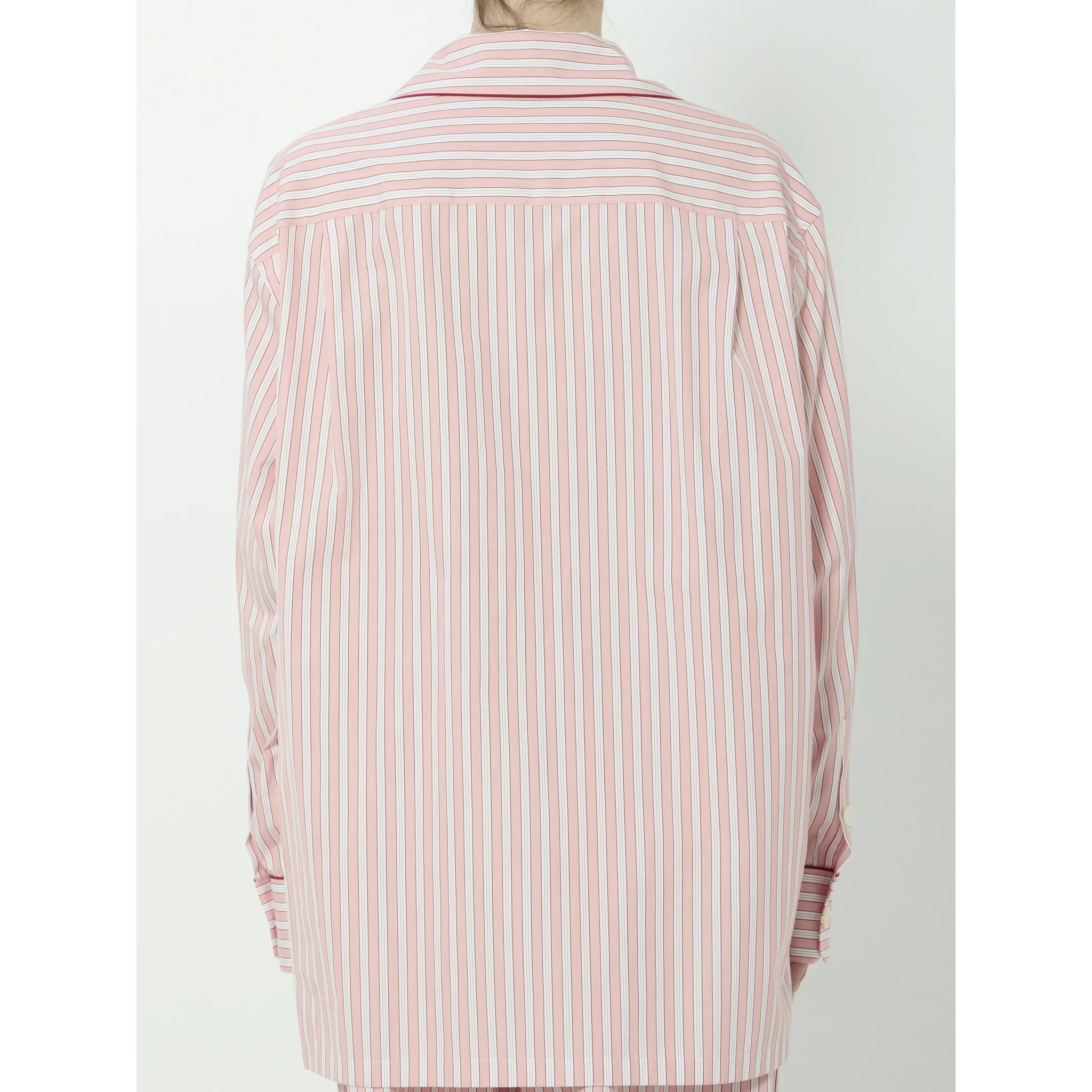 Striped poplin shirt