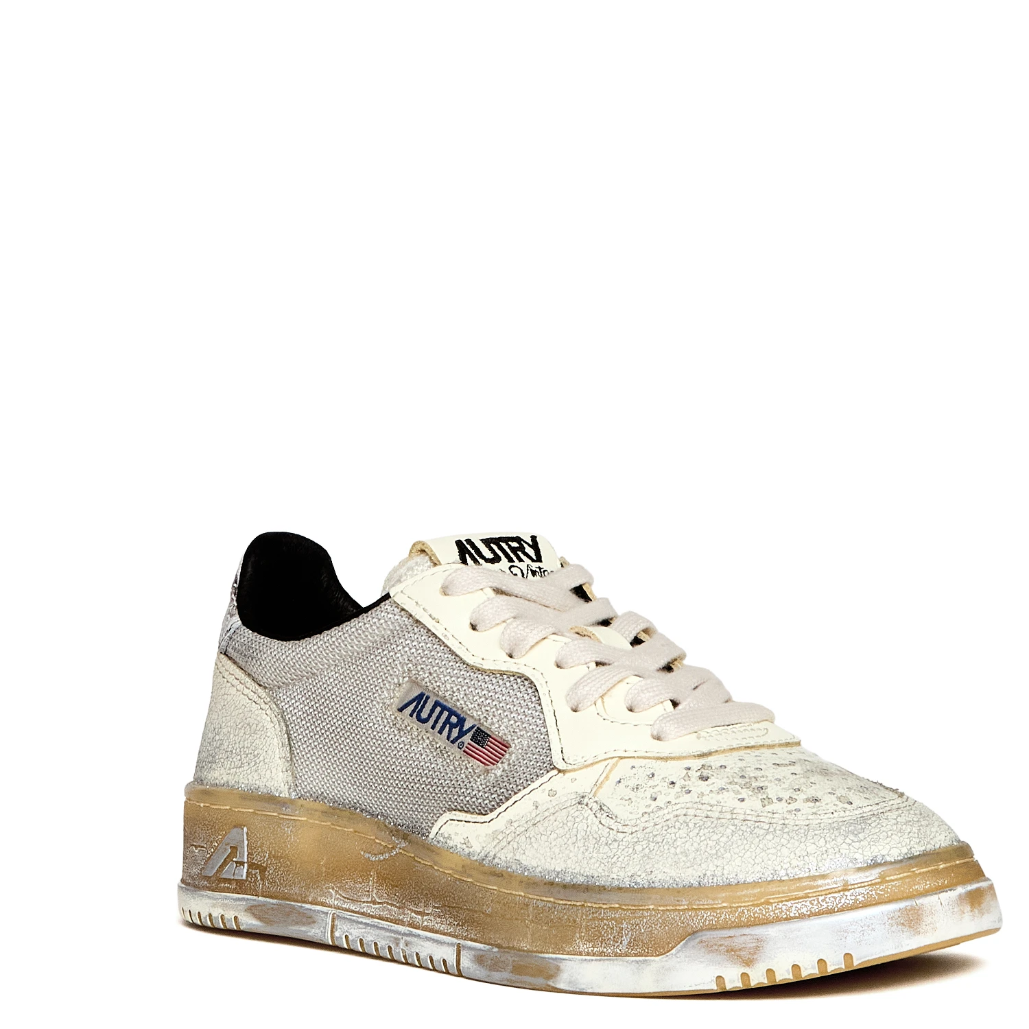Sneakers Medalist Low Super Vintage Bianco, Nero, Argento