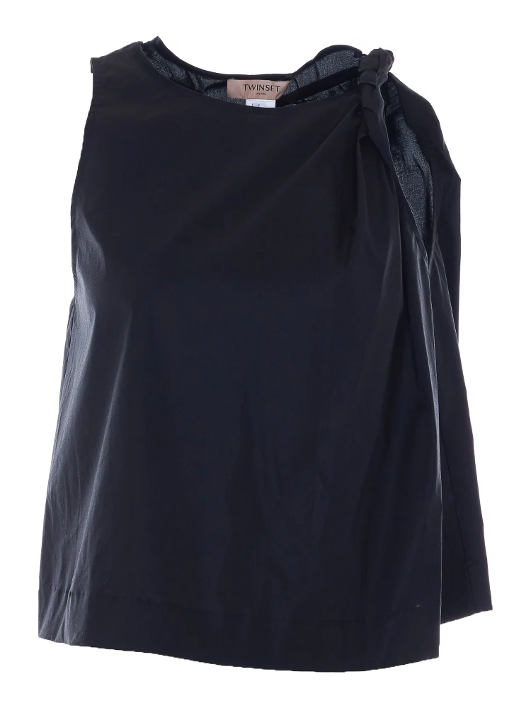 طقم ملابس علوية أسود مكون من قطعتين