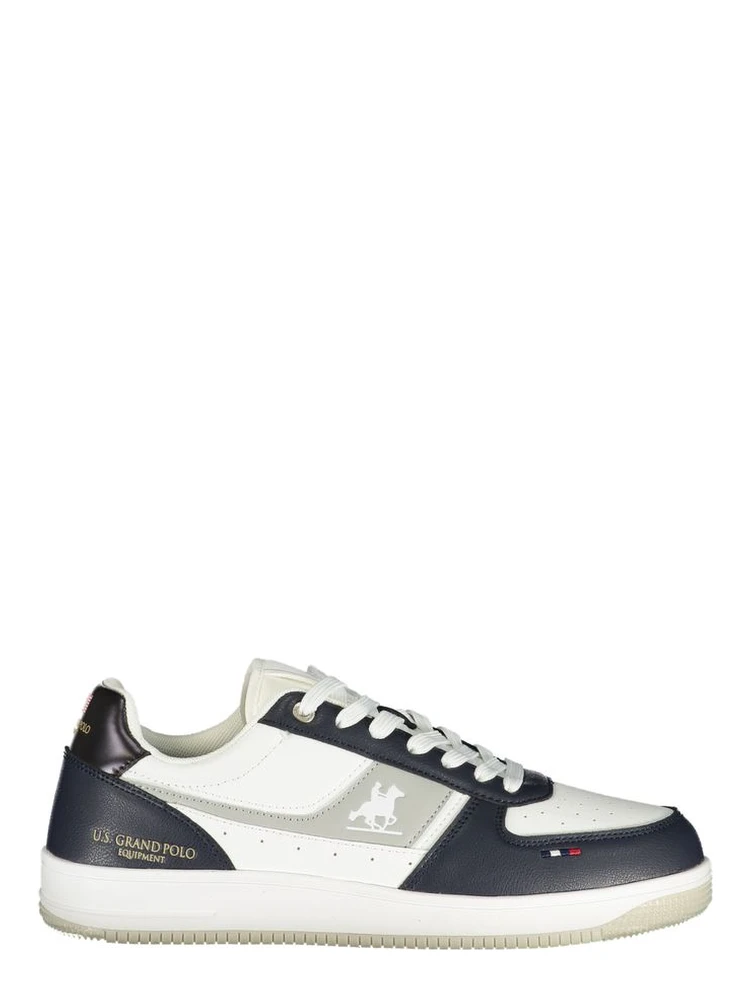 White Polyester Athletic Sneakers