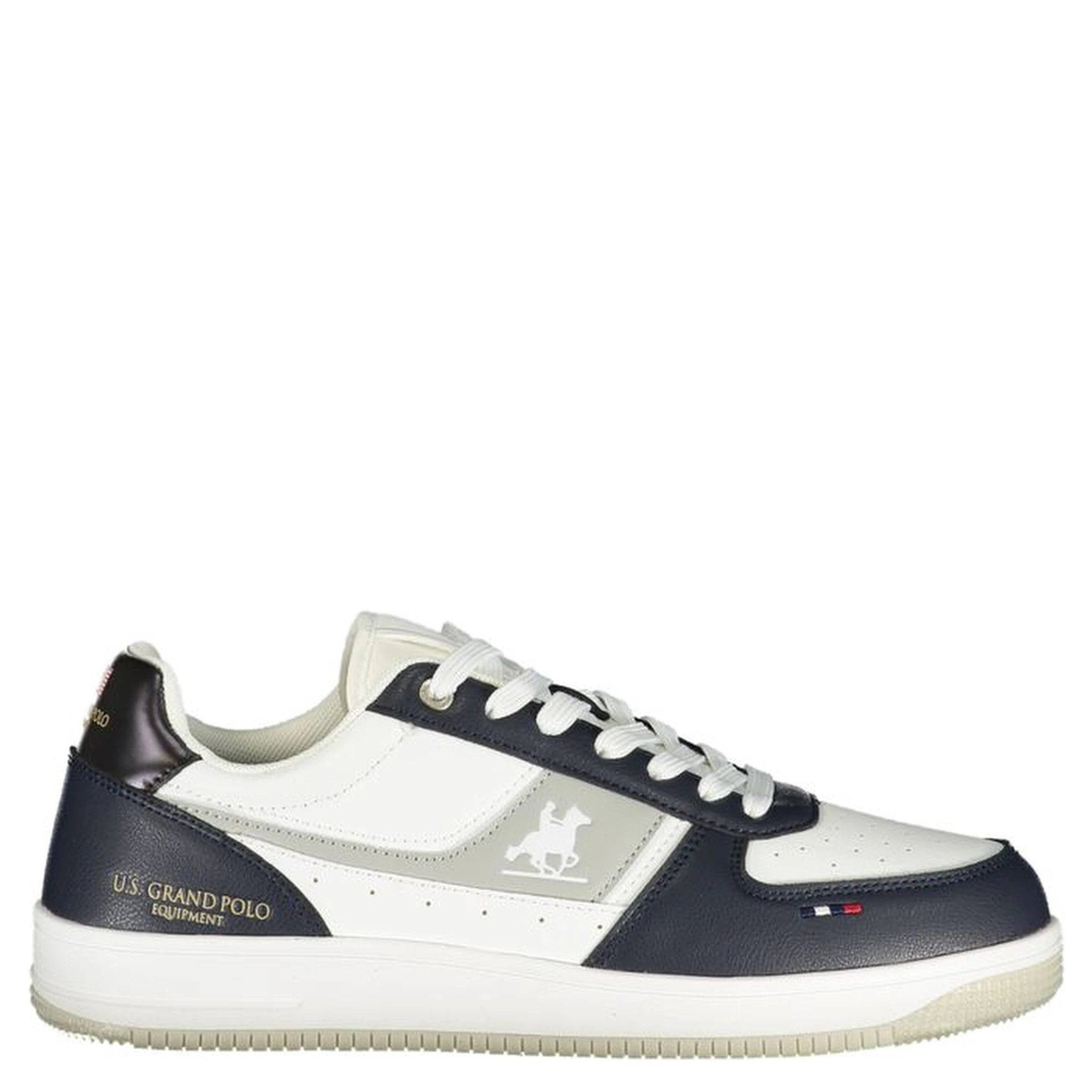 White Polyester Athletic Sneakers