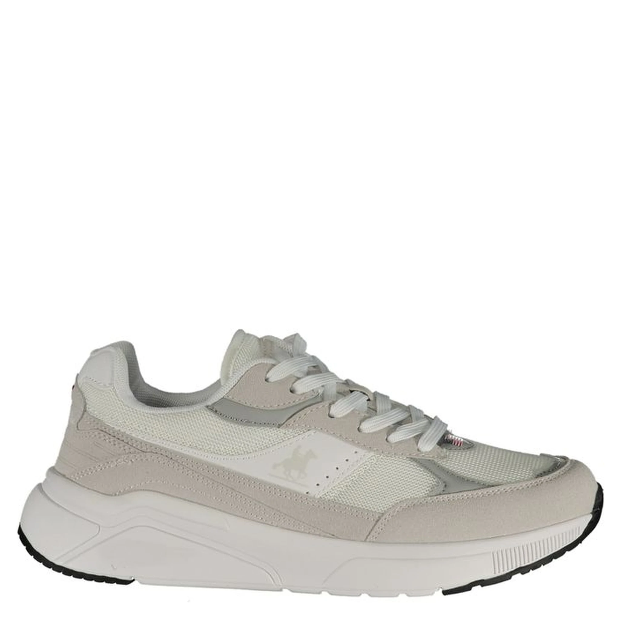 White Polyester Athletic Sneakers