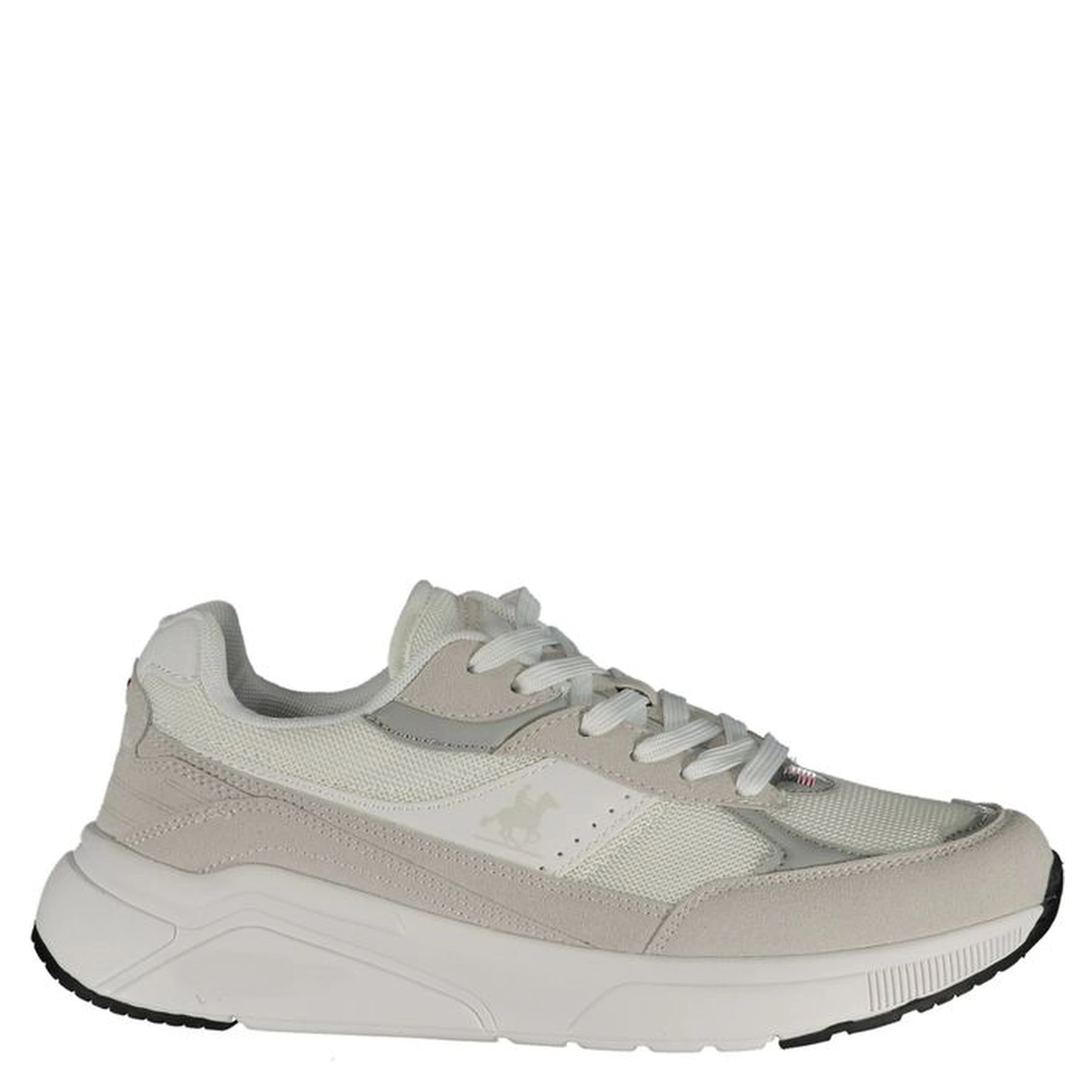White Polyester Athletic Sneakers