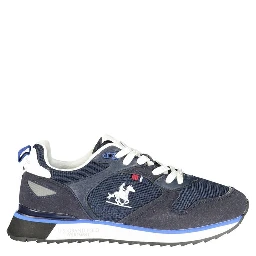Blue Polyester Athletic Sneakers