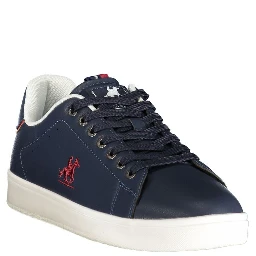 Blue Polyester Athletic Sneakers