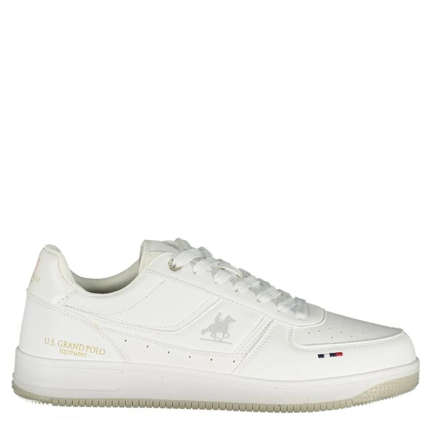 White Polyester Athletic Sneakers