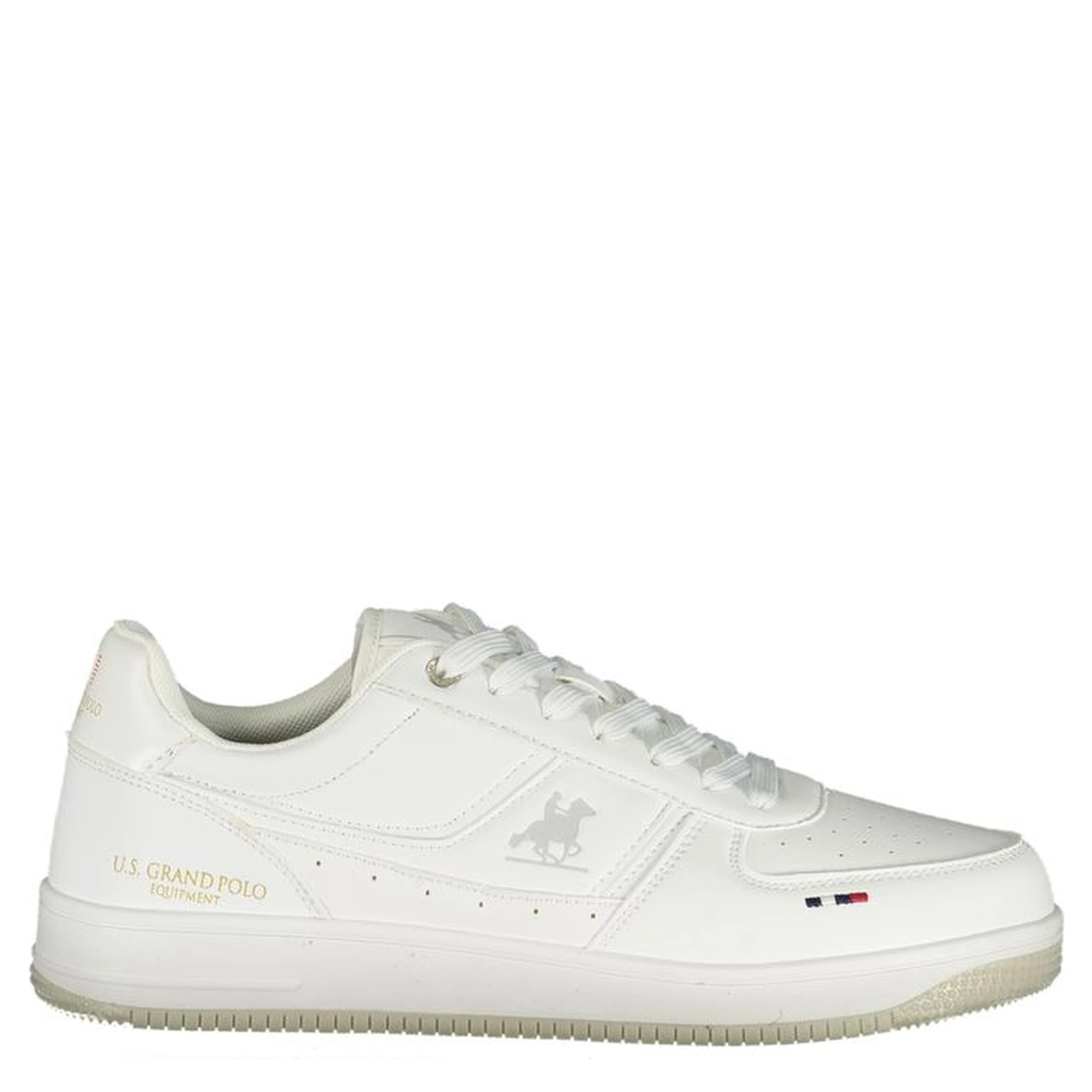 White Polyester Athletic Sneakers
